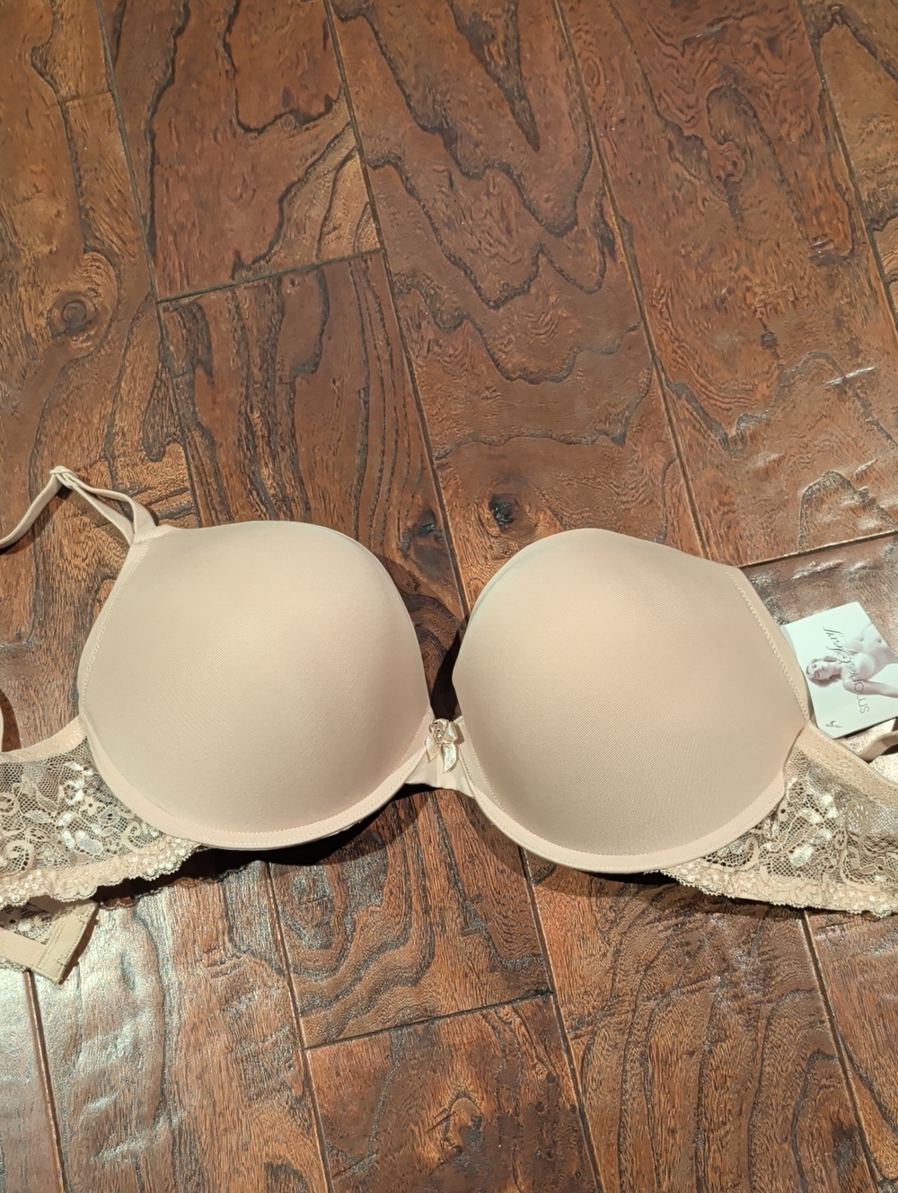 Smooth Nude Push-Up Bra with Lace Trim